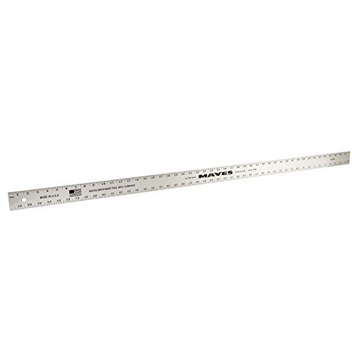 Mayes 10209 48 Inch Straight Edge Aluminum Ruler, Heavy Duty 48 Inch Ruler with Metric and Standard Measurements, Extra Thick Precision Straight Edge