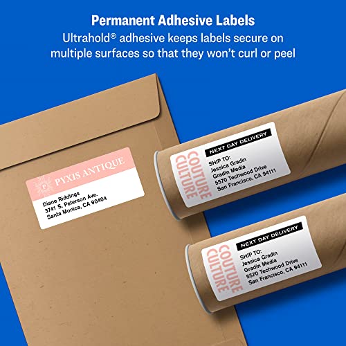 Avery Shipping Address Labels, Inkjet Printers, 150 Labels, 3-1/3×4 Labels, Permanent Adhesive, TrueBlock (8164), White | The Storepaperoomates Retail Market - Fast Affordable Shopping
