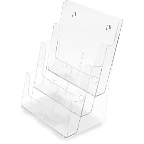 Deflecto Multi-Compartment Tiered Literature Holder, Magazine Size, 9.5” x 12.625 x 8”