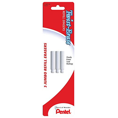 Pentel Twist-erase Refill Erasers, Qty 1, Pkg Of 3