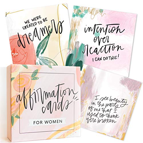 Affirmation Cards for Women: Beautifully Illustrated Inspirational Cards with Positive Affirmations to Help with Gratitude, Mindfulness, Daily Encouragement and Self Care