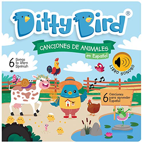 DITTY BIRD Spanish Toys for Toddlers 1-3 | Nursery Rhymes Book for Babies | Spanish Learning for Kids | Bilingual Toys | Music Book | Books with Sound | La Vaca Lola Sound Book en Español