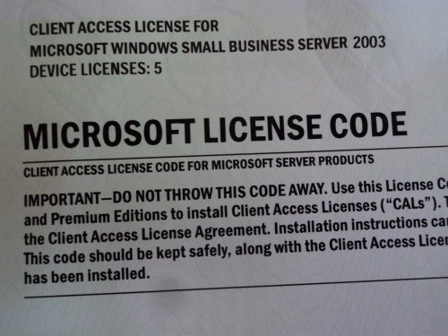 Microsoft Windows Small Business Server CAL 2003 License Pack Transition Pack Device CAL [Old Version]