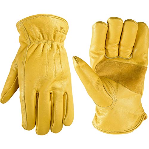 Men’s Winter Leather Work Gloves, 100-gram Thinsulate, Cowhide, Lined Leather, Large (Wells Lamont 1108L) , Yellow