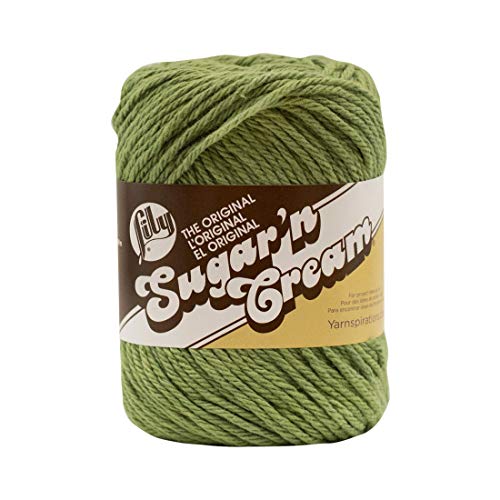 Lily Sugar ‘N Cream The Original Solid Yarn, 2.5oz, Medium 4 Gauge, 100% Cotton – Sage Green – Machine Wash & Dry