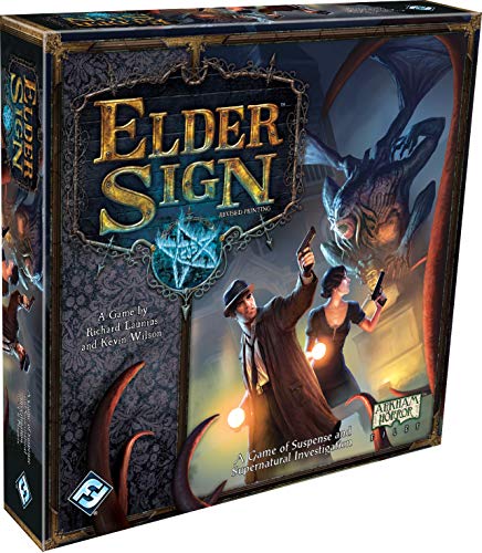 Fantasy Flight Games Elder Sign Board Game Horror Game Strategy Game Mystery Game Cooperative Dice Game for Adults and Teens Ages 14+ 1-8 Players Average Playtime 1-2 Hours Made