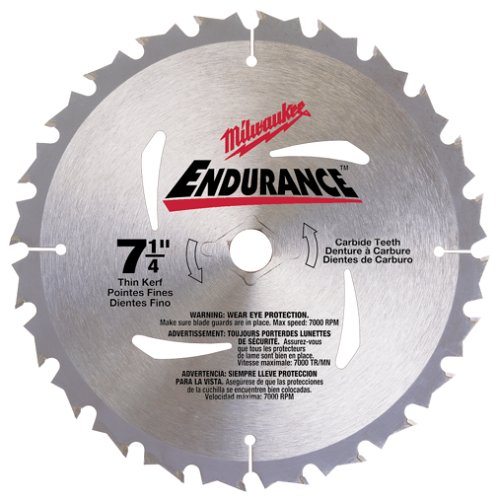 Milwaukee 48-40-4116 Endurance 7-1/4-Inch 16 Tooth ATB Thin Kerf Framing and Ripping Saw Blade with 5/8-Inch and Diamond Knockout Arbor
