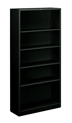 HON Metal Bookcase – Bookcase with Two Shelves, 34-1/2w x 12-5/8d x 72h, Black (H)