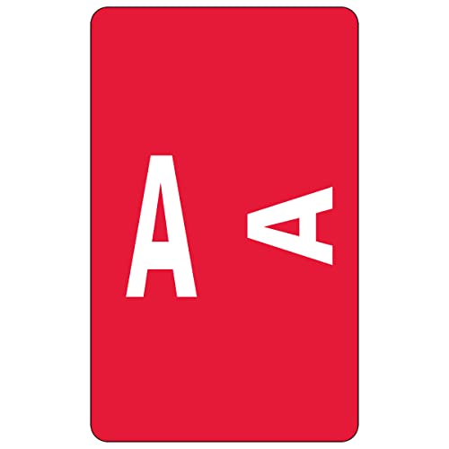 Smead AlphaZ ACCS Color-Coded Alphabetic Label, A, Label Sheet, Red, 100 per Pack (67171), 1″ x 1-5/8″