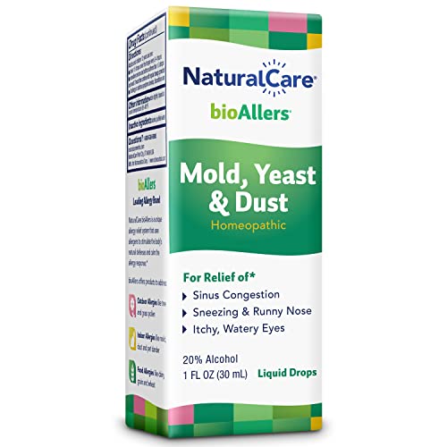 bioAllers NaturalCare Allergy Mold, Yeast & Dust Treatment | Homeopathic Formula May Help Relieve Sneezing, Congestion, Itching, Rashes & Watery Eyes | 1 Fl Oz