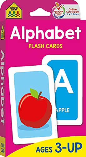 School Zone – Alphabet Flash Cards – Ages 3 and Up, Preschool, Letter-Picture Recognition, Word-Picture Recognition, Alphabet, and More | The Storepaperoomates Retail Market - Fast Affordable Shopping