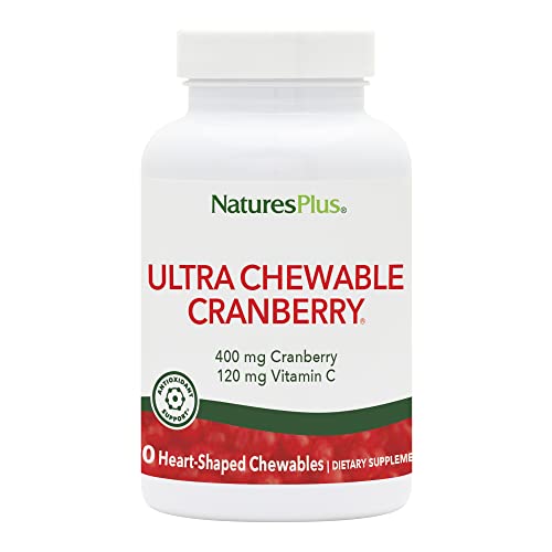 NaturesPlus Ultra Chewable Cranberry Love Berries – 400 mg, 90 Vegetarian Tablets – Natural Cranberry Supplement, Promotes Urinary Tract Health – Non-GMO, Gluten-Free – 45 Servings