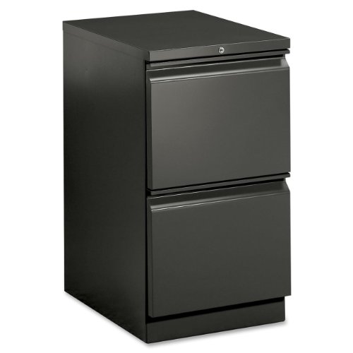 HON 33823RS 22-7/8-Inch Efficiencies Mobile Pedestal File with 2 File Drawers, Charcoal