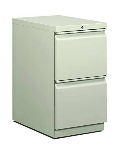 HON 22-7/8-Inch Efficiencies Mobile Pedestal File with 2 File Drawers, Light Gray
