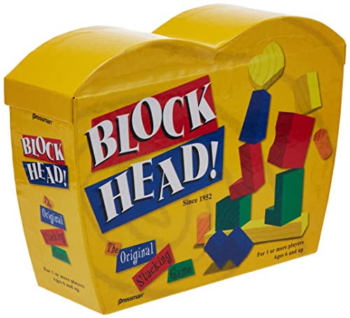 Pressman Blockhead! – The Original Stacking Game Yellow, 5″