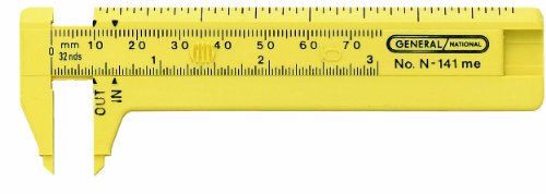 General Tools 141ME Metric and English Reading 3 Inch Slide Caliper, Pocket Sized