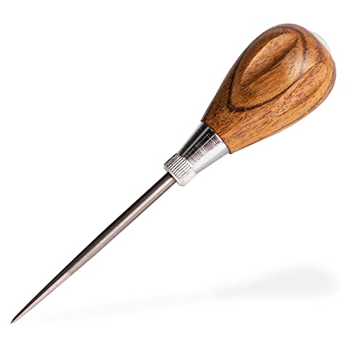 General Tools Scratch Awl Tool with Hardwood Handle – Scribe, Layout Work, & Piercing Wood – Alloy Steel Blade