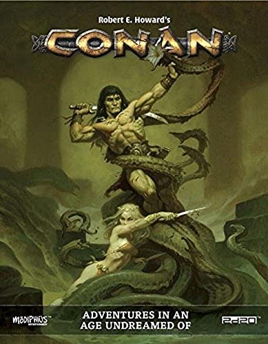 Modiphius Entertainment  Conan: Adventures in an Age Undreamed of, RPG for Adults, Family and Kids 13 Years Old and Up (Licensed RPG) , Green