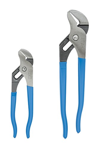Channellock 2 Piece Tongue and Groove Pliers Set – 9.5-Inch, 6.5-Inch | Straight Jaw Groove Joint Pliers | Laser Heat-Treated 90° Teeth| Forged from High Carbon Steel | Patented Reinforcing Edge Minimizes Stress Breakage | Made in USA