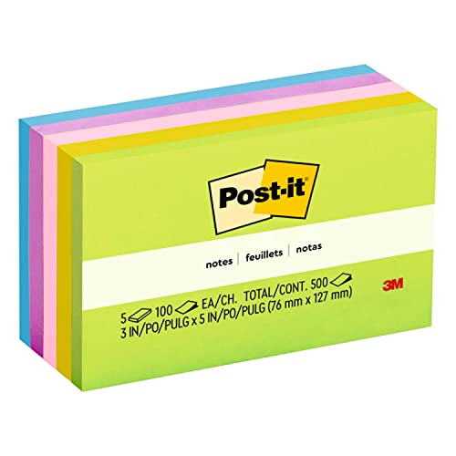 Post-it Pop-up Notes, 3×3 in, 5 Pads, America’s #1 Favorite Sticky Notes, Floral Fantasy Collection, Bold Colors, Clean Removal, Recyclable (R330-AN)