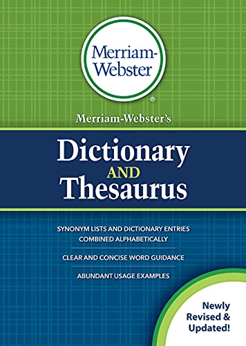 Merriam-Webster’s Dictionary and Thesaurus, Newest Edition, Hardcover