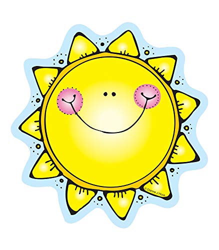 Carson Dellosa Sun Cutouts, 36 Smiley Face Sun Cutouts for Bulletin Board and Classroom Décor, Sun Classroom Cut-outs, Spring Cutouts for Classroom Spring Décor and Summer Bulletin Board Decorations