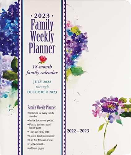 2023 Hydrangeas Family Weekly Planner (18-months, July 2022 – December 2023)