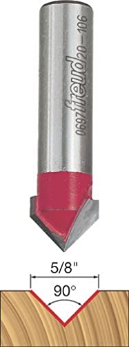 Freud 20-106: 5/8″ (Dia.) 90° V Grooving Bit with 1/2″ shank, 2-1/4″ overall length