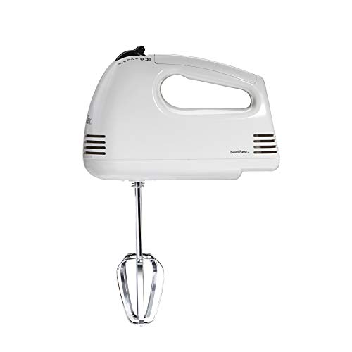 Proctor Silex Easy Mix 5-Speed Electric Hand Mixer with Bowl Rest, Compact and Lightweight, White