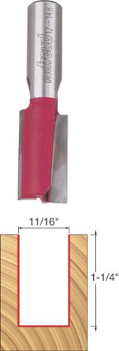 Freud 12-148: 11/16″ (Dia.) Double Flute Straight Bit with 1/2″ Shank,Red