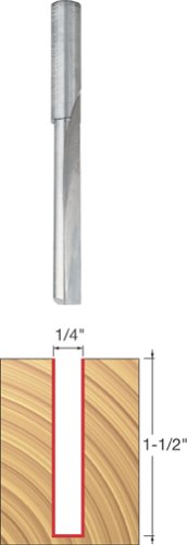 Freud 03-140: 1/4″ (dia.) Single Flute Straight Bit with 1/4″ shank, 1-1/2″ carbide height