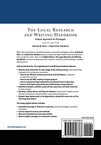The Legal Research and Writing Handbook: A Basic Approach for Paralegals (Aspen Paralegal Series) | The Storepaperoomates Retail Market - Fast Affordable Shopping