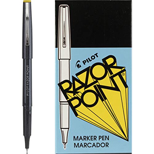PILOT Razor Point Fine Line Marker Stick Pens, Ultra-Fine Point (0.3mm) Black Ink, 12-Pack (11001)