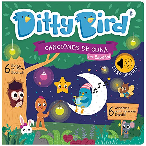 DITTY BIRD Spanish Toys for Toddlers 1-3 | Nursery Rhymes Book for Babies | Spanish Learning for Kids | Bilingual Toys | Music Book | Books with Sound |Pin Pon Sound Book en Español