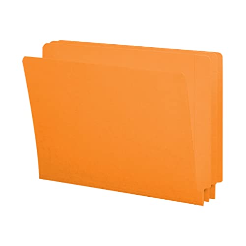 Smead End Tab File Folder, Shelf-Master Reinforced Straight-Cut Tab, Letter Size, Orange, 100 per Box (25510)