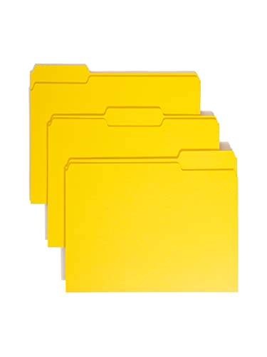 Smead Colored File Folder, 1/3-Cut Tab, Letter Size, Yellow, 100 per Box (12943)