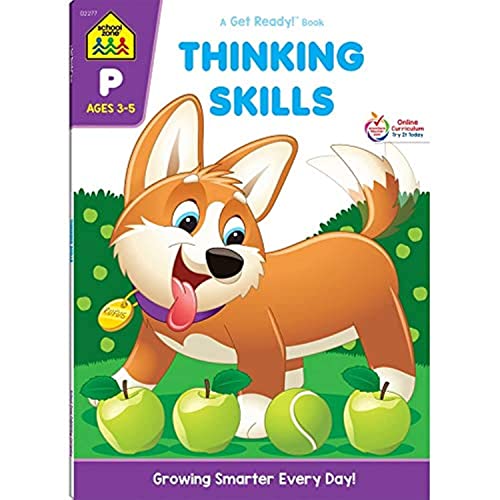 School Zone – Thinking Skills Workbook – 64 Pages, Ages 3 to 5, Preschool to Kindergarten, Problem-Solving, Logic & Reasoning Puzzles, and More (School Zone Get Ready!™ Book Series)