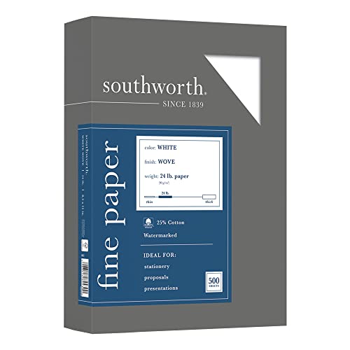 Southworth® 25% Cotton Business Paper, 8 1/2″ x 11″, 24 Lb, White, Box Of 500
