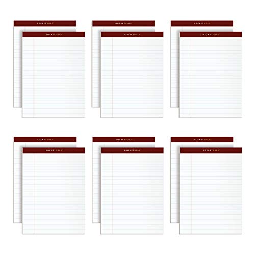 TOPS Docket Gold Writing Pads, 8-1/2 x 11-3/4, Legal Rule, White Paper, 50 Sheets, 12 Pack (63960)