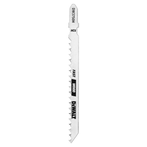DEWALT DW3750H 4-Inch 6 TPI Fast Wood Cut HCS T-Shank Jig Saw Blade (5-Pack),Silver