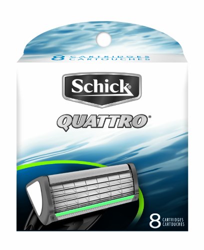Schick Quattro Razor for Men Refill Cartridges, 8 Cartridges