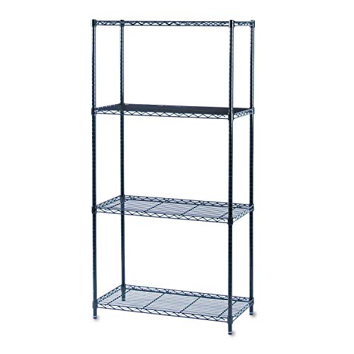 Safco Products 5276BL Commercial Wire Shelving 36″ W x 18″ D Basic Unit (Extra Shelves 5243BL Sold Separately), Black