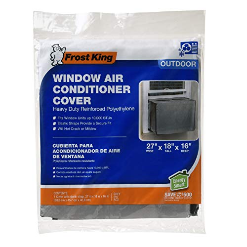 THERMWELL Frost King AC2H Outside Window Air Conditioner Cover, 18 x 27 x 16-Inch, 18″X27″X16″X6 mil Fits up to 10,000 BTU, 18″ x 27″ x 16″ x 6, Gray