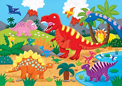 Peter Pauper Press Dinosaurs Kids’ Floor Puzzle (48 Pieces) (36 inches Wide x 24 inches high)
