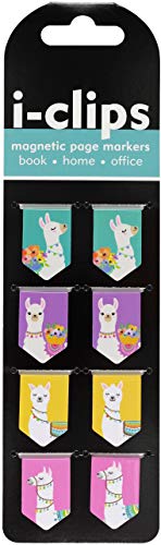 Llamas i-clips Magnetic Page Markers (Set of 8 Magnetic Bookmarks)