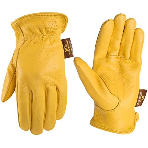 Wells Lamont Men’s Deerskin Full Leather Light-Duty Driving Gloves | Large (962L), Gold
