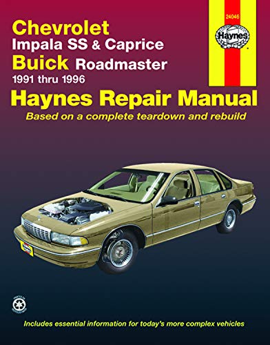 Chevrolet V8, Impala SS, Caprice & Buick Roadmaster (91-96) Haynes Repair Manual (Does not include information specific to V6 models. Includes vehicle … specific exclusion noted) (Haynes Manuals)