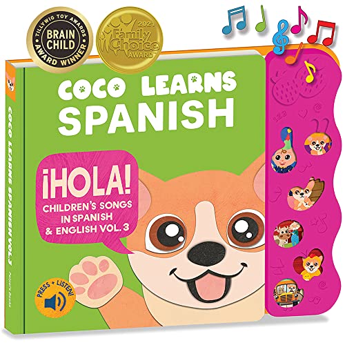 Coco Learns Spanish Vol. 3 | Musical Spanish Book & Bilingual Toy for Toddlers & Babies; Libros en Español para Niños; Spanish Baby Book & Children’s Book; Learn Spanish for Kids, Niñas, Niños, Bebes