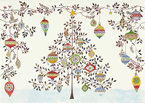 Watercolor Ornament Tree Deluxe Boxed Holiday Cards (Christmas Cards, Greeting Cards)