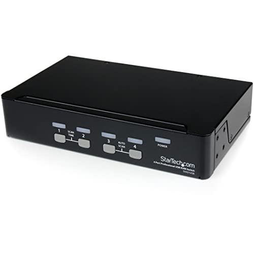 StarTech.com 4 Port Professional VGA USB KVM Switch with Hub – 1U Rack-mountable KVM Switch (SV431USB)